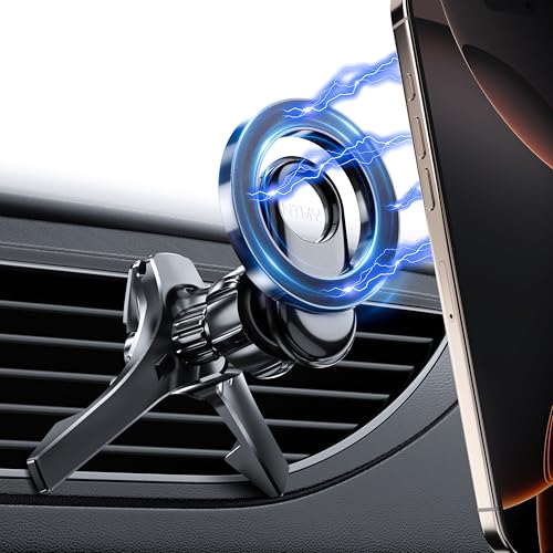 2024 Upgraded for MagSafe Car Mount Air Vent [Never Block Airflow] Stable Magnetic Phone Holder for Car Vent 360° Hand Free Magnetic Car Phone Holder Mount for iPhone 16 Pro Max 15 14 13 12 Plus Mini