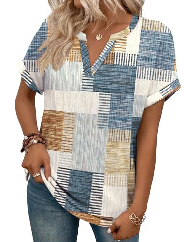 Image of WIHOLL Womens Blouses Spring Tops Short Sleeve Shirts Dressy Casual Summer Vacation Fashion Clothing 2026