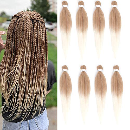 Pre Stretched Braiding Hair 22 Inch 8 Packs Soft Yaki Texture Braiding Hair Itch Free Hot Water Setting Synthetic Fiber Crochet Braids Twist Hair Extension for Women