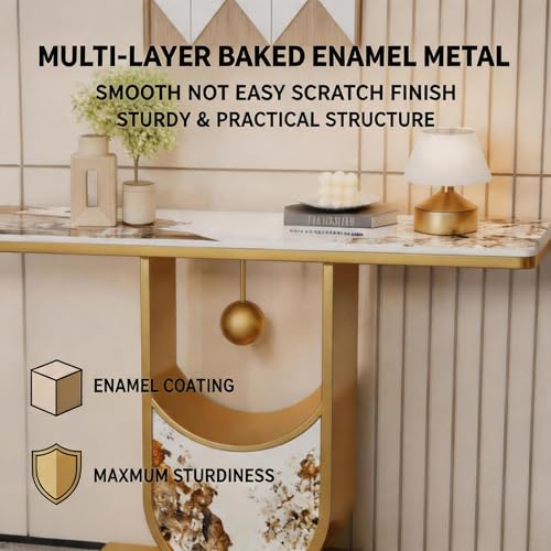 Moderna mesa larga de vestíbulo metálica para decoración de salas de estar 4