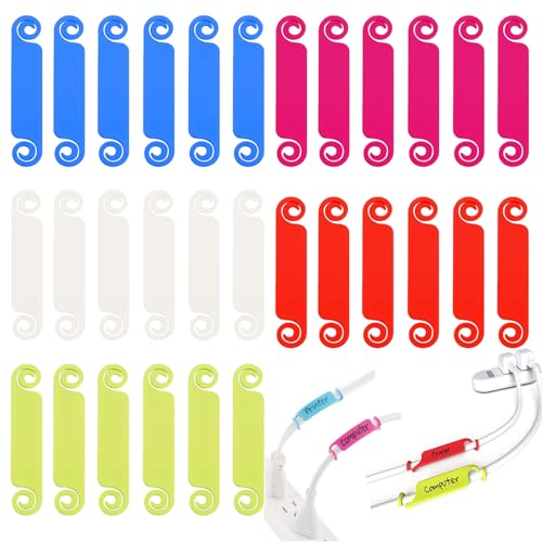 50 Pcs Cable Identification Tags, Multicolored Cable Labels Tags, Cable Tags Cable Labels, Cable Identification Marking for Marking Wires, Marking System, Cable Management(5 Color)