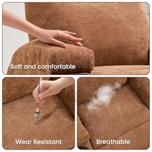Sillón reclinable moderno marrón con giro 360 miniatura 7