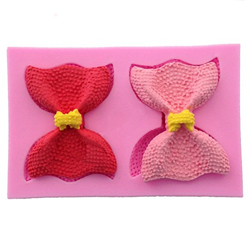 WYD Two Bow Shape Silicone Mold,Handmade Soap Mold,Cake Mold Decorating,Fondant Baking Mold
