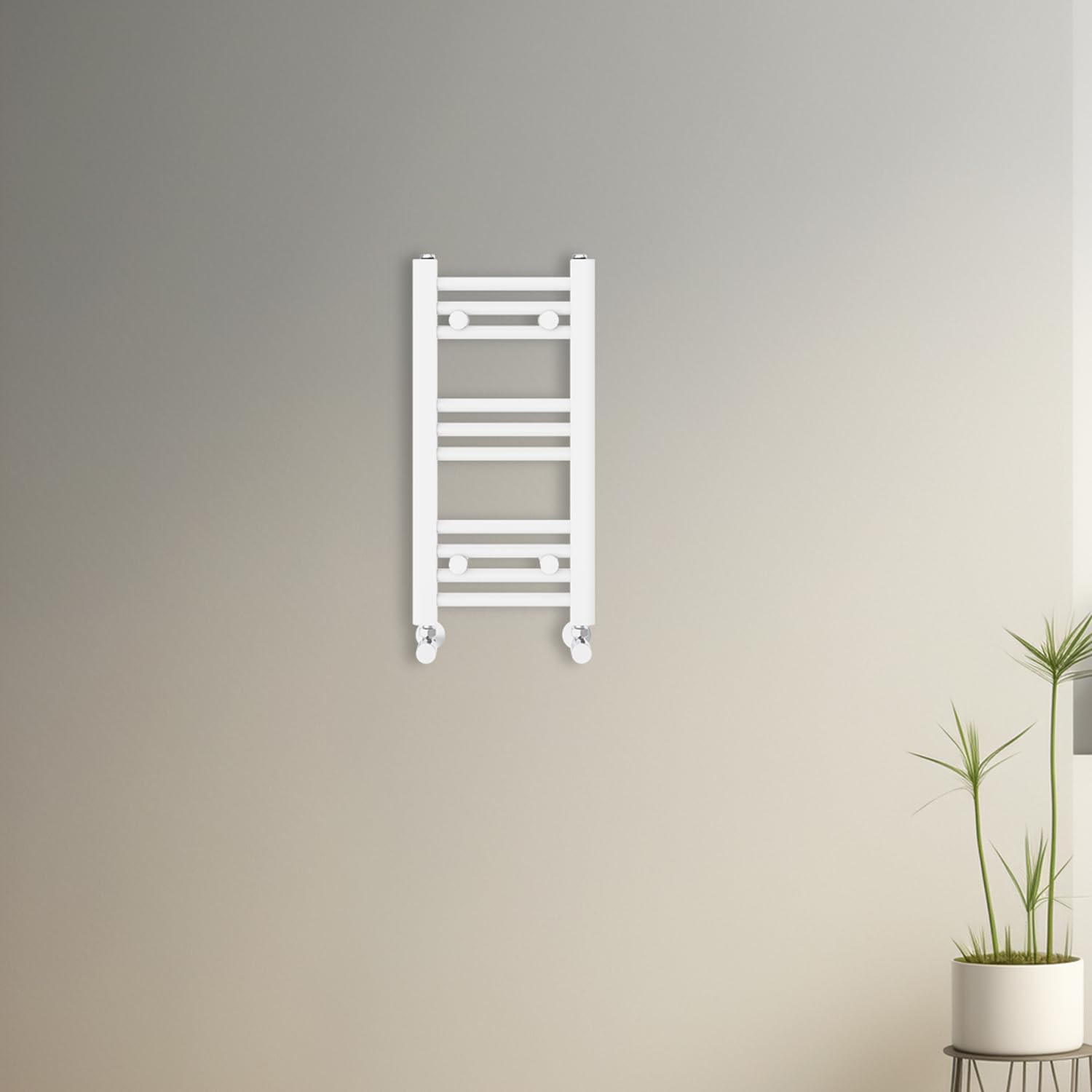 Blümme White Heated Towel Rail Bathroom Ladder Radiator Straight 600 X 300Mm Central Heating Towel Radiator Warmer