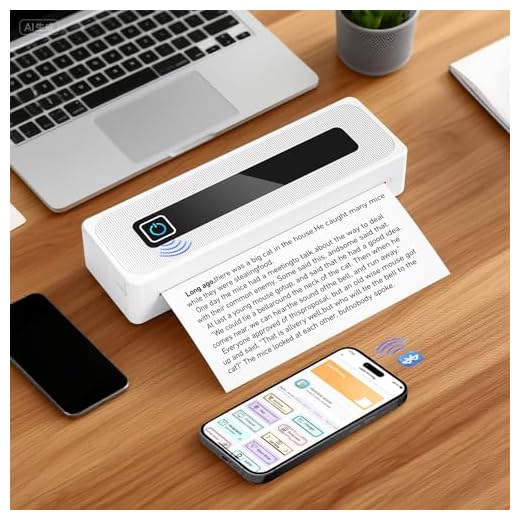 Kidken Imprimante Portable sans Fil pour Les Voyages, imprimante Thermique sans Fil, imprimante Mobile Bluetooth, Compatible avec iOS, Android et Ordinateur Portable, pour la Maison, la Voiture et Le