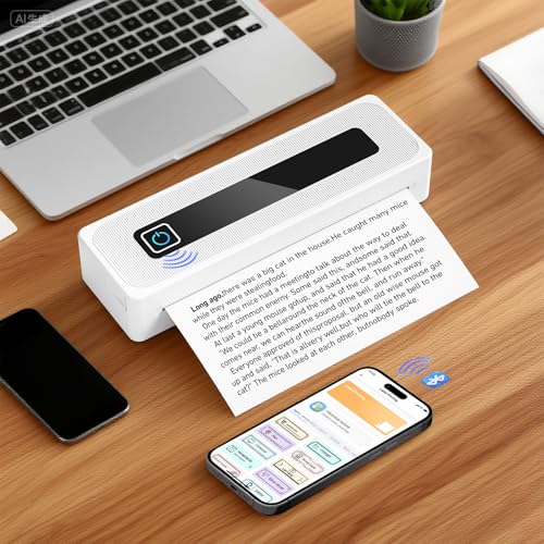 Kidken Imprimante Portable sans Fil pour Les Voyages, imprimante Thermique sans Fil, imprimante...