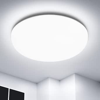 Plafon LED Techo, 36W 4500LM Lampara Techo, Plafones Para Techo LED Lámpara de Baño Impermeable IP54, Moderna Lamparas de Dormitorio Redonda Sin Marco de Estar Cocina Pasillo Sótano Oficina -6500K