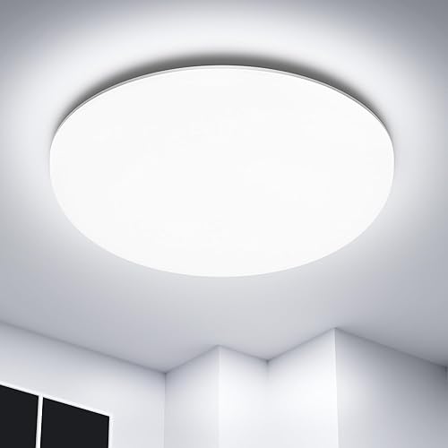 Plafon LED Techo, 36W 4500LM Lampara Techo, Plafones Para Techo LED Lámpara de Baño Impermeable IP54, Moderna Lamparas de Dormitorio Redonda Sin Marco de Estar Cocina Pasillo Sótano Oficina -6500K - Chollo en Iluminación