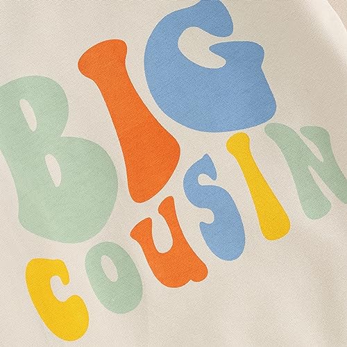 Toddler Baby Girl Boy Sibling Matching Outfits Big Cousin Shirt Embroidery Crewneck Sweatshirt Fall Winter Clothes3
