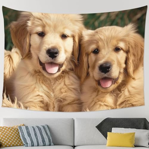 Tapisserie murale imprimée Golden Retriever grand format 229x152
