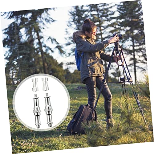 Image of Holibanna Tripod Screw Adapter 1 /4 to 3 /8 Inch Converter Quick Release Light Stand Screw 4-Pack for DSLR Cameras and Video Equipment