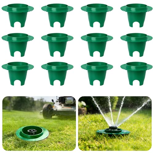 Lawn Sprinkler Head Protectors 12 Pcs Outdoor Lawn Sprinkler Protector Covers for 1.5 to 2.5 Sprinkler Heads Easy Install Head and Reduce Harm from Cars and Mowers