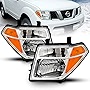 AmeriLite Chrome Replacement Headlight Set For 05-08 Frontier / 05-07 Pathfinder - Driver and Passenger