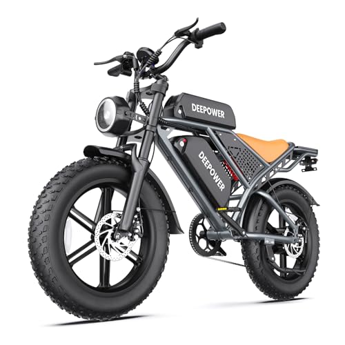 DEEPOWER QS7 Bici Elettrica, 20' x 4.0 Fat Tire EBike con 48V 60Ah Batteria...