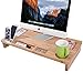 Produktbild Homemaxs Bambus Monitorständer 65 * 31 * 9cm Bildschirmständer für den Laptop mit Stauraum als Desktop Organizer