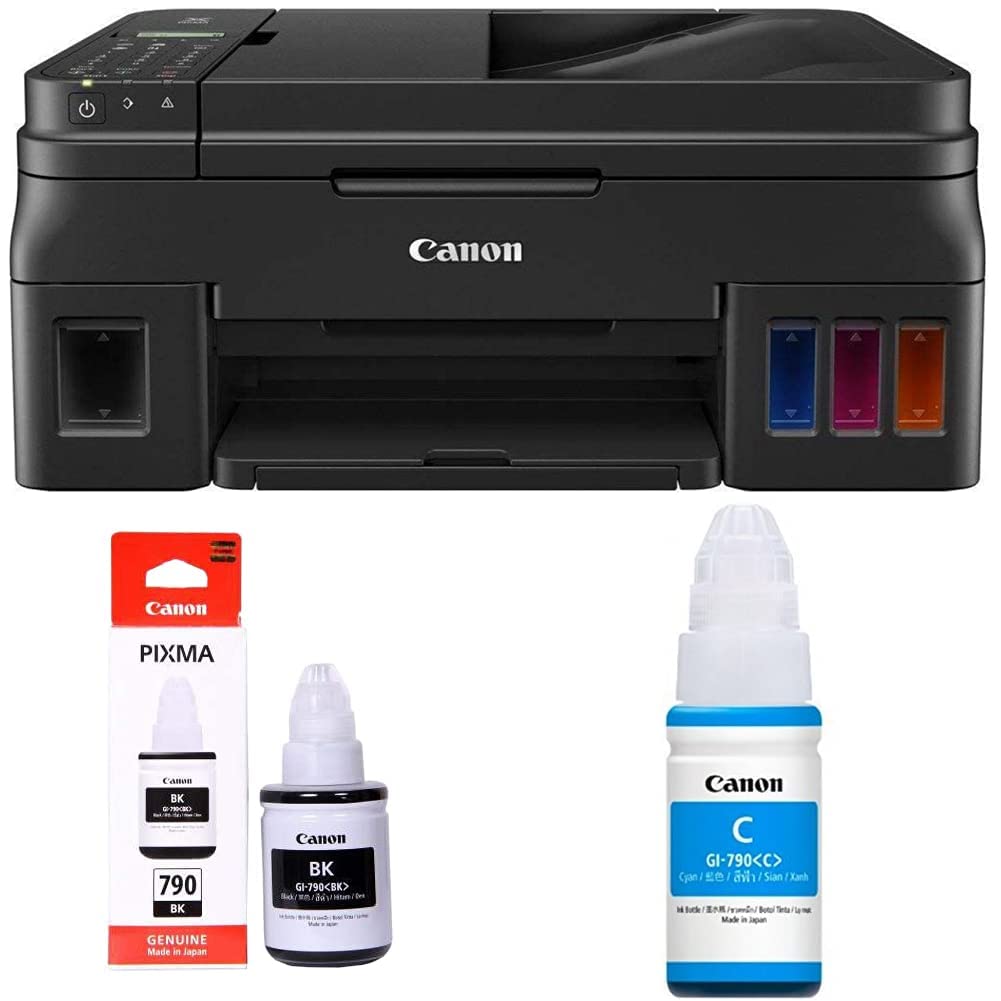 Canon Pixma G4010 All-in-One Wireless Ink Tank Colour Printer & GI-790 Ink Bottle (Black) & Pixma Ink Bottle,GI-790(Cyan)