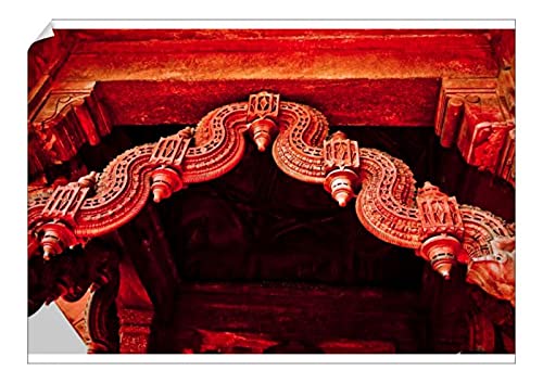 robertharding A2 Poster of Stone carving detail, Red Fort, Delhi, India, Asia (12397294)
