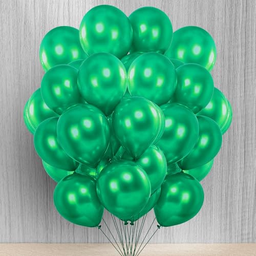 Image of Party Propz Green Balloons for Decoration - 25 Pcs Green Balloons for Birthday & Festive Home Decor | Balloon for Christmas Decoration | Green's Theme Decoration (Latex)