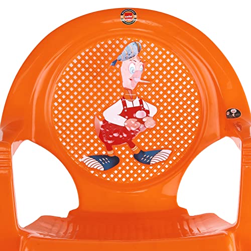 Image of Cello New Tulip Comfortable Kids Chair with Backrest for Study Chair|Play|Dining Room|Bedroom|Kids Room|Living Room|Indoor-Outdoor|Dust Free|100% Polypropylene Stackable Chairs, Orange