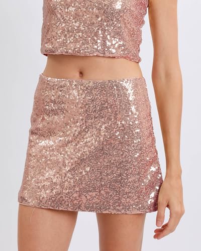 Xintianji Women's Sequin Glitter Super Short Mini Bodycon Skirt with Side Zipper4