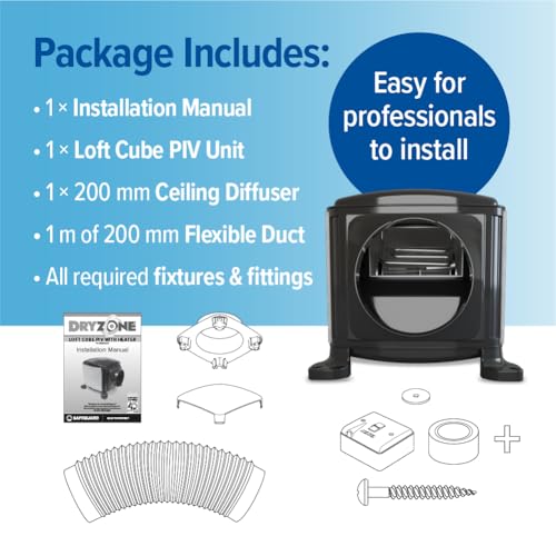Dryzone PIV Unit with HEATER | Quiet Loft Whole-House Positive Input Ventilation System for 1-5 Bedrooms | Filters Air to Stop Condensation & Damp, Prevent Mould | Complete Home Ventilation Kit - Image 5