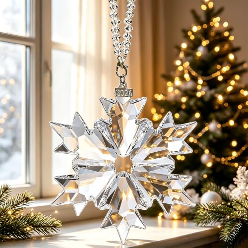Crystal Snowflake Christmas Ornaments 2026, Beautiful Glass Star Ornaments — view 4