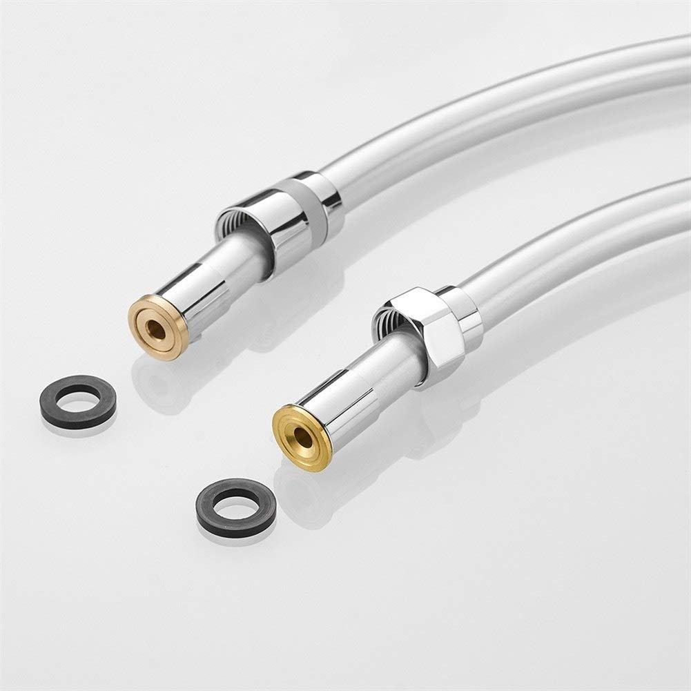 Wąż prysznicowy, Węże hydrauliczne 1,5 m 2 do wymiany rury bidetowej z PVC(Silver a,150cm)