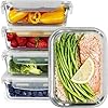 GOOD FOR YOU - Boîtes-repas en verre [lot de 5] - récipients avec fermeture à clic - conteneurs de nourriture étanches - boîtes de repas pour contrôler les portions de nourriture