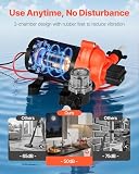 VEVOR Pompa membranowa, 12 V DC, 15,1 l/min, samozasysająca 3-komorowa pompa wodna z automatycznym przełącznikiem ciśnieniowym, ciśnienie 2,75 bar, do przyczep kempingowych, statków, jachtów, myjni