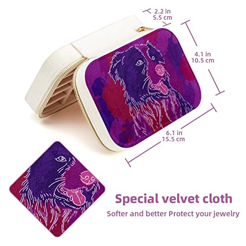 Boîte à bijoux Border Collie coffret zippé pour collier 15cm - 6