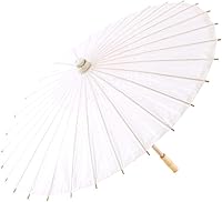 Vista 13 de WEDDINGSTAR Sombrilla de papel vintage dorado de 32 "x 23