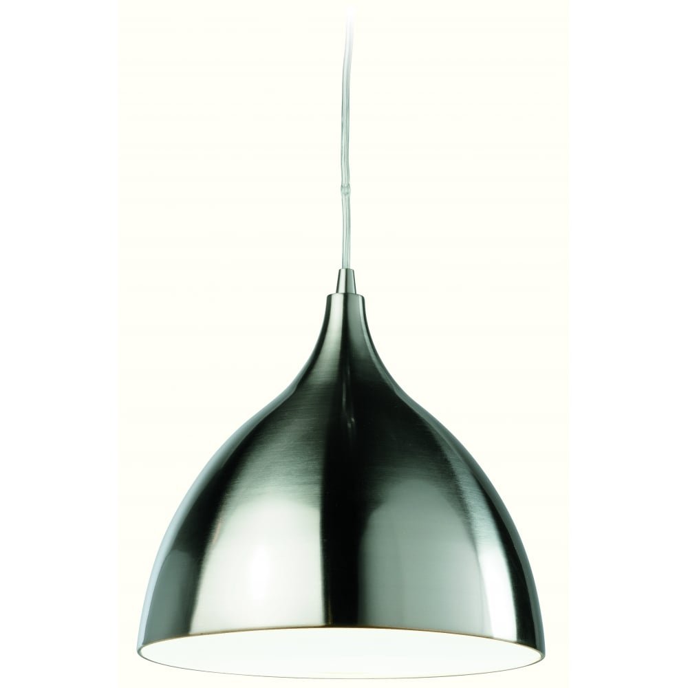 Firstlight Products White Inside Cafe Pendant Light, Metal, E27 (Edison Screw),