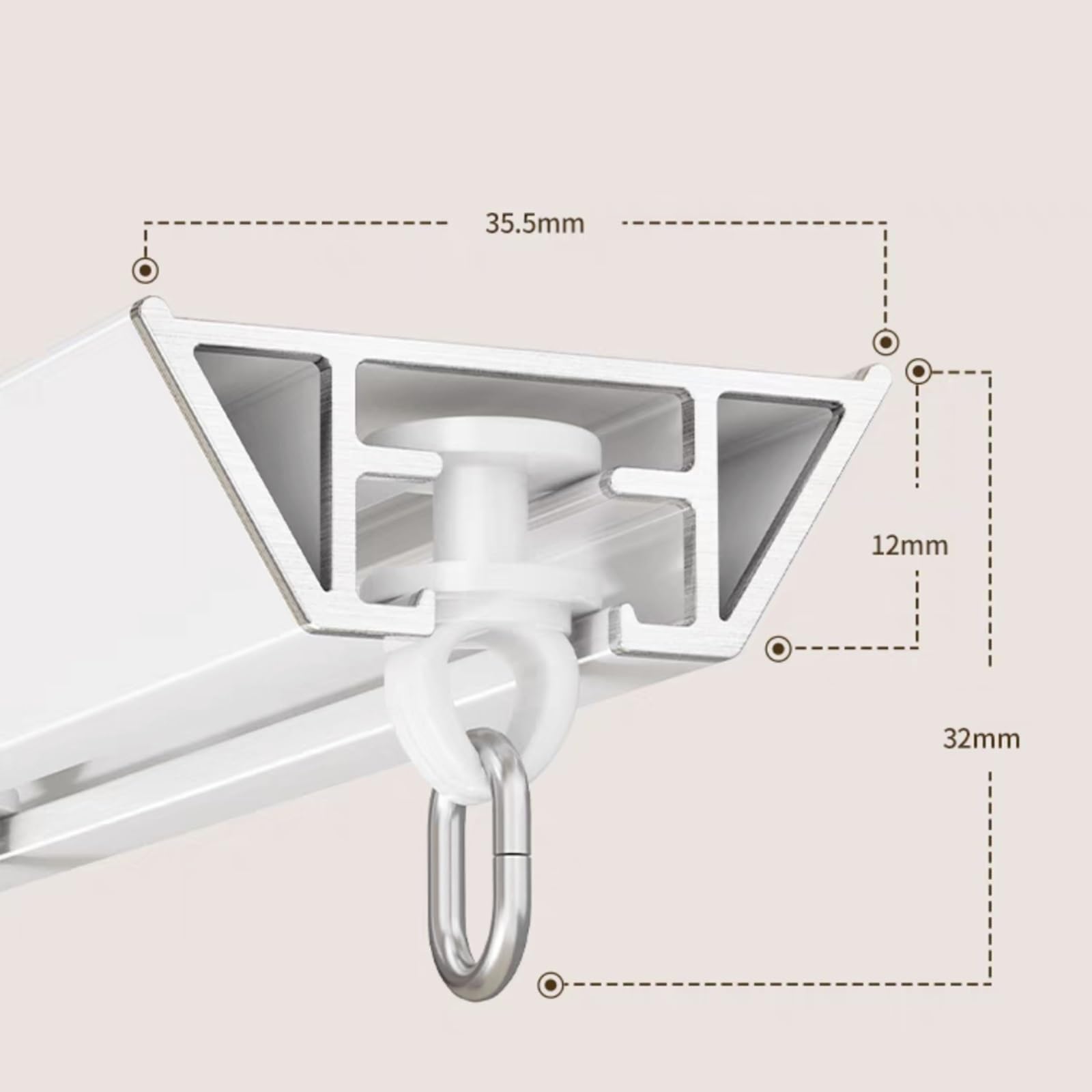 1 m / 5 m weißes Aluminium-Schienensystem, Wand-/Deckenmontage, Raumteiler mit vorgebohrten Löchern für einfaches Anbringen, ideal für Wohnmobile, Schränke und Raumoptimierung.