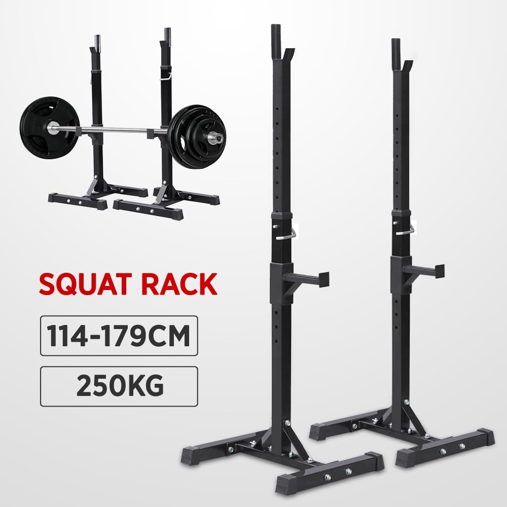 Abician Cages de Squat, Rack Squat Repose Haltère Réglable 14 Niveaux Repose Barre Musculation Supports Charge Max.250 kg Rack Musculation Noir