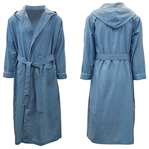 Andrew Scott Mens 2-Pack Hooded Long Robe/Light Weight Premium Cotton Blend Woven Full Length Lounge and Bathrobe4