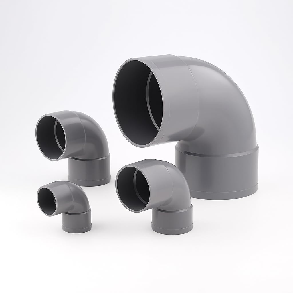 Codo PVC 87 Grados H-H para Tubería – Curva de PVC Presión Agua Potable y Desague – Interior/Exterior – Tuberías 32mm a 250mm – Conexión Sólida y Resistente – Varios Diámetros (250 mm)