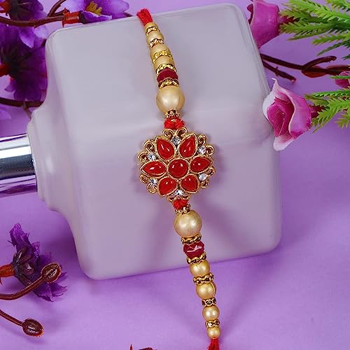 Brother Rakhi with Greeting Card | Rakhi Thread | Rakhi Gifts for Brother, Sister, Bhaiya, Bhabhi for Indian Rakhi Raksha Bandhan Festival (K11)2