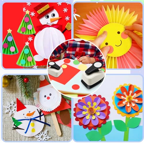 image for HKKYO Circle Punch, Circle Hole Punch, Paper Hole Puncher, 3 PCS Circl