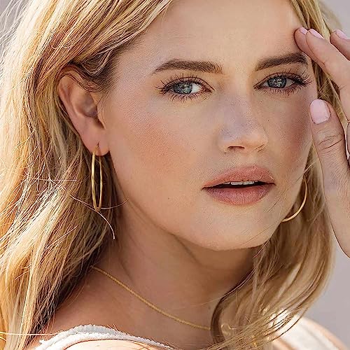 AMELINE Gold Hoop Earrings Large Hoops Earrings for Women Twisted Big Gold Earring Hoops Lightweight Jewelry for Women 50 mm2