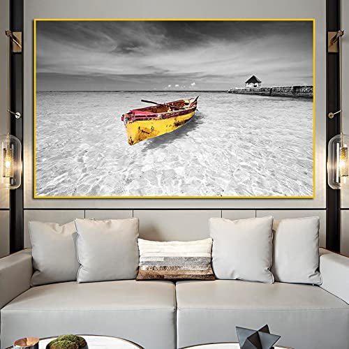 Peinture murale ananas et bateau pour créer une ambiance vacances dans votre salon