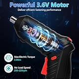 JENABOM Electric Screwdriver Cordless, 47 in 1 Upgrade Portable Cordless Driver, 3.6V Rechargeable 3.5N·m Screwdriver Kit, Dual Position Handle with LED Light for Home Improvement DIY Project - Image 3