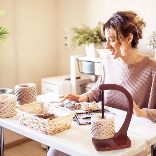 Image of Wooden Yarn Holder for Crocheting,Magnetic Wooden Yarn Holder with Anti-Slip Pads,Crochet Gift for Knitting Lovers