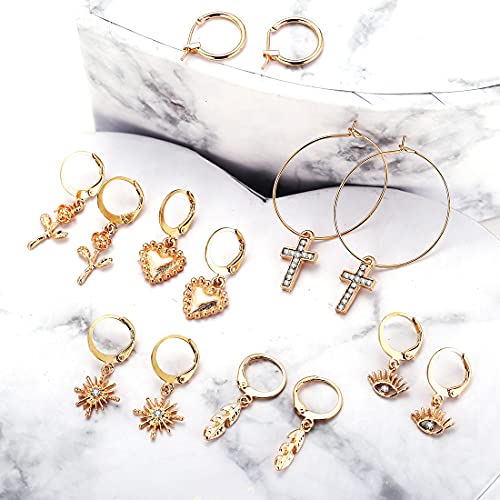 Image of Shining Diva Fashion Stylish Combo Metal Earrings for Women and Girls