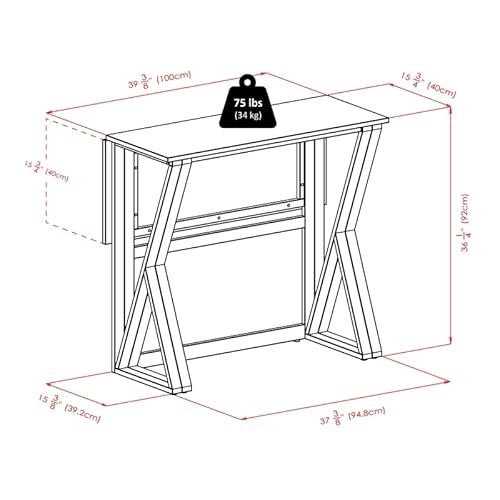 Winsome Wood Harrington Drop Leaf High Table, Antique Walnut #TOP2