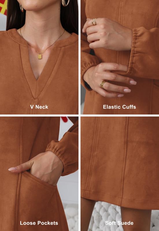 Robe manches longues à poches fluide et confortable - 6