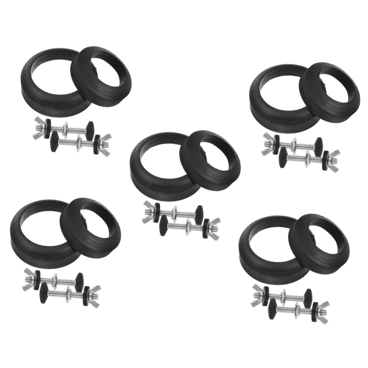 Artibetter 5ensembles Boulons De Réservoir De Toilettes Avec Joint Kit De Remplacement Pour Cuvette Wc Installation Facile Prévention Des Fuites Eau Accessoires Inclus