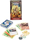 Inhalt: spielfertiges Deck mit 60 Karten, einem Regelbuch mit Kartenliste, einer Spielunterlage für einen Spieler, Schadensmarken und einer Münze