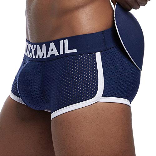 JOCKMAIL Breathable Mesh Enhancing Padded Hip Sexy Boxer Men Underwear Removable Enhancement Two Butt Pads and penis Pad4
