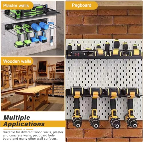 Étagère pour outils électriques et support mural pour perceuse de garage - 7