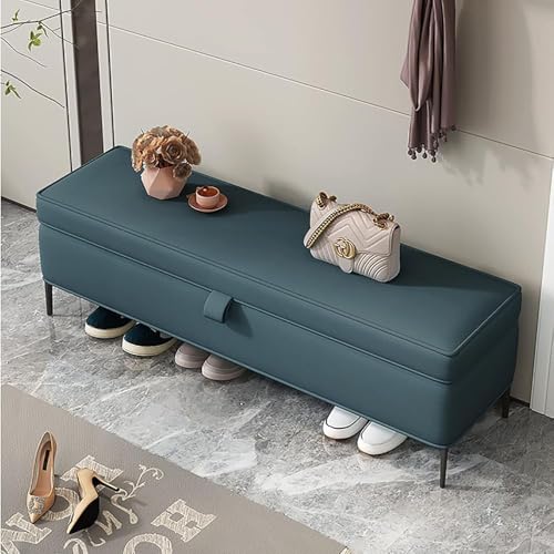 Banc de rangement ottoman en similicuir gris pour créer un cocon chaleureux chez vous